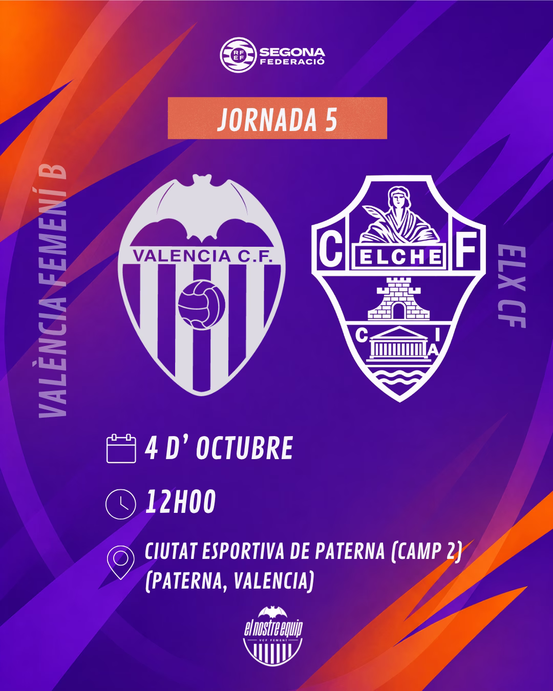 València Femení B Elx CF: el filial busca el primer triomf a casa davant l'Elx CF A